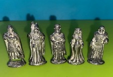 King Arthur Small Pewter Figures x5 3.5cm Arthurian Merlin Guinevere Lancelot