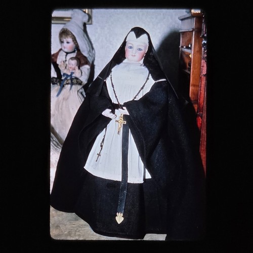 Nun doll kodachrome slide - nun,
