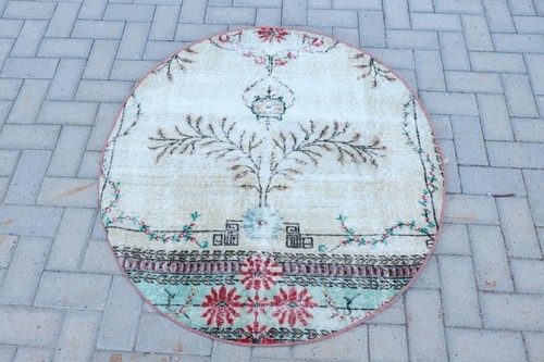 Vintage round rug 7x3 - vintage, 3,7x3,7