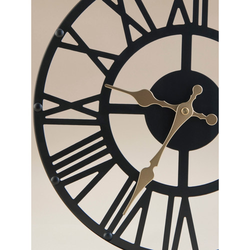 Black skeleton mantel clock - black,