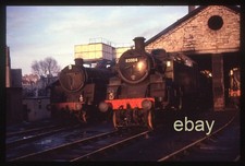 35mm slide-ex Somerst & Dorset-BR 73052 & 82004 on shed at Bath Green Park-4.62