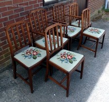 Set 6 Edwardian antique dining chairs solid mahogany Sheraton Georgian revival 