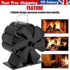 NEW 6-Blade Fireplace Fan Heat