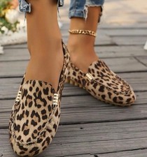 Leopard Print Loafers Size