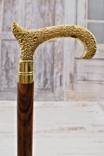 Victorian brass handle walking - victorian,