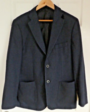 BOGGI MILANO BLUE CHECK JACKET BLAZER WITH ELBOW PATCHES - OWNED FROM NEW