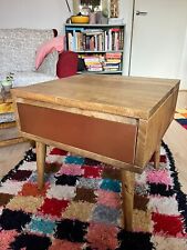 Swoon 1  mango wood large bedside/coffee/study tables with brass panelled drawer