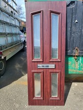 Rosewood on White UPVC Feature Door Panel