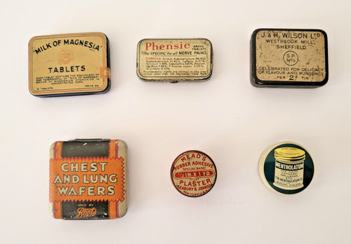 Antique medical tin lot