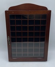 Wooden Thimble Curio Trinket Display Case Felt Lining Fits 48 Cabinet Hanging