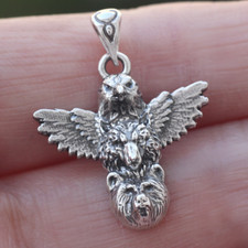 925 Sterling Silver Eagle Wolf