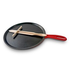 Red Enameled Cast Iron Crepe