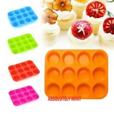 2 PACK SILICONE MUFFIN YORKSHIRE PUDDING MOULD CUPCAKE BAKING TRAY BAKEWARE