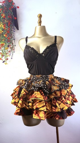 Ankara ruffle layered mini - layered,