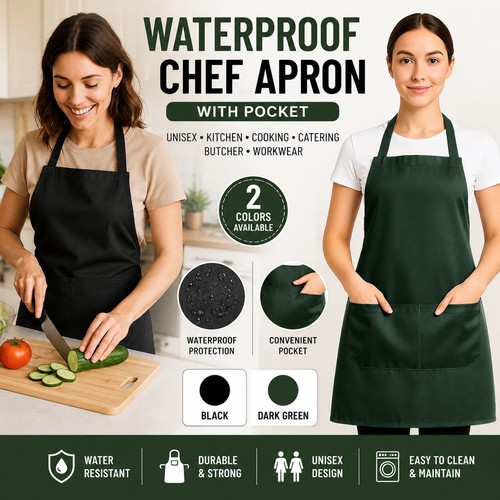 Waterproof chef apron with - chef,
