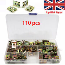 110Pcs U Nuts Kit Speed Fasteners U Clips Spire Auto Captive Nut Clip Zinc UK
