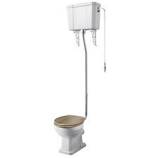 Nuie Carlton High Level Toilet Pan Cistern excluding Flush Pipe Pull Chain Seat