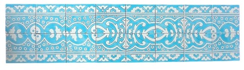 Tile border mandala turquoise - tile,