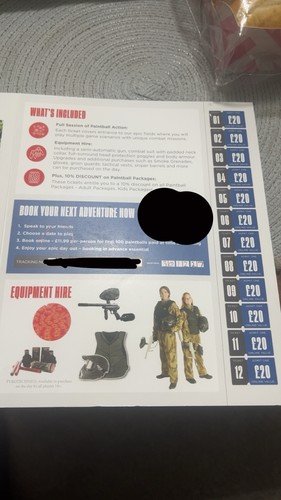 Paint ball tickets - paint,