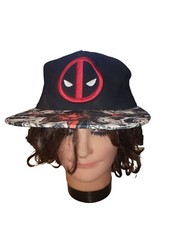 Marvel Deadpool Snapback Hat Movie Adustable Black Animation Comics Everyday