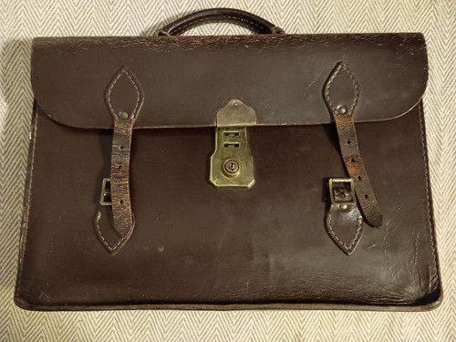 Vintage leather attache case - vintage,