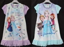 DISNEY FROZEN Girls Nightie / Lilac/Blue Nightdress /Nightshirt Sizes 2-10 Years