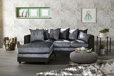 Fabric Corner Sofas Black Grey Brown Beige Swivel Armchair 3 2 Seater Cushion 