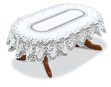 Oval, lace, white Tablecloth NEW 51" x 71" (130x180cm) elegant present
