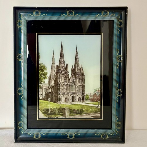 Vintage reverse painted - reverse, glass