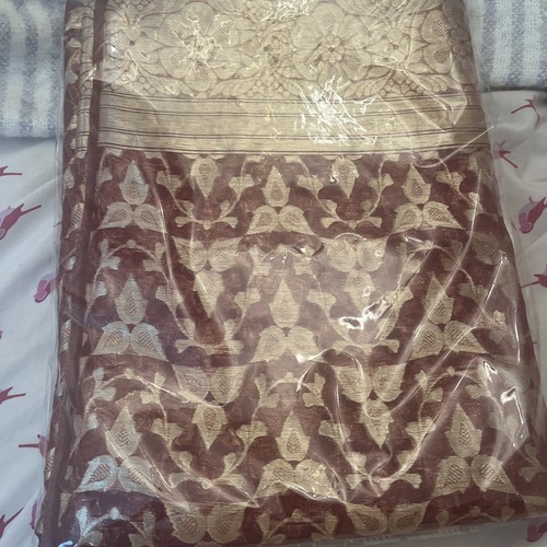 Saree organza maroon and gold - maroon,