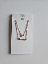 Fossil Necklace With Double Pendants - Ladies