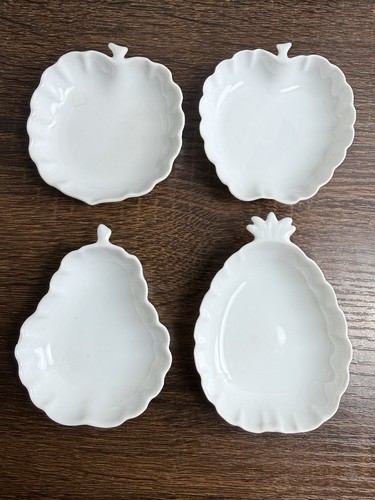 Vintage white ceramic fruit - white,