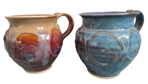 Pottery glazed mugs castle - glazed,