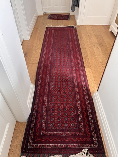 Red handmade afghan - red,