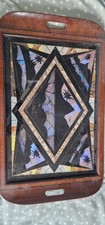 Stunning inlaid marquetry  butterfly wing tray made from Brazilian Rosewood