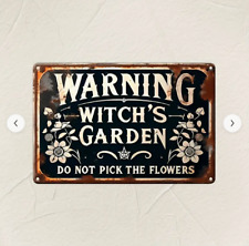 Metal Witch's Garden Wall Sign