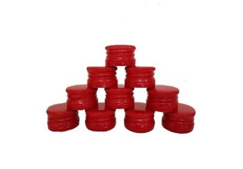 Red aluminium screw caps very - aluminium,