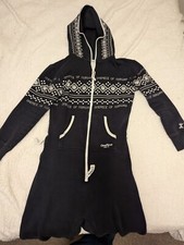 Norwegian Original One Piece Jumpsuit Unisex Leg Zip up Navy XS Xmas Pattern