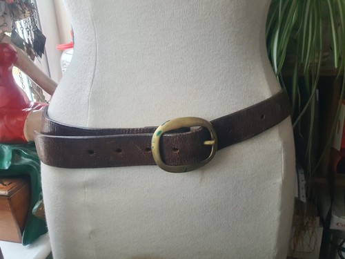 Handmade brown leather dress - brown,