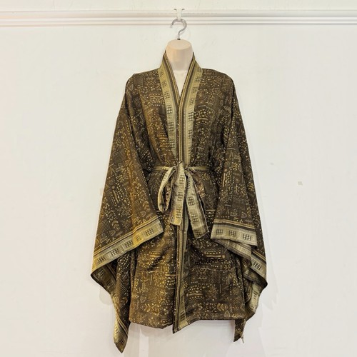Short boho kimono - short, dark