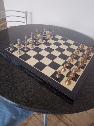 Metal chess set - chess,