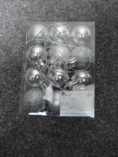 BHS 24 Mini Shatterproof Silver Christmas Baubles