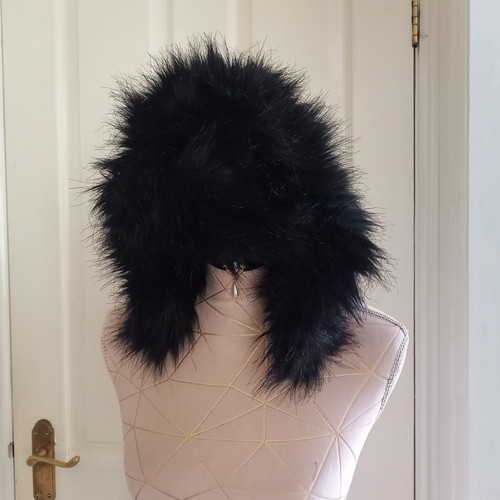 Ladies faux fur hat - ladies, black
