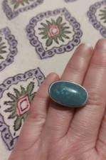 Sterling Silver Gemporia Blue Aquamarine Oval Shaped Ring Size N 1/2.