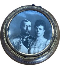 Antique 1911 George V Queen Mary Coronation Mirror Pill Box Royalty Memorabilia