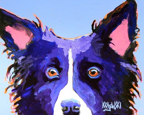 Border collie print - border,