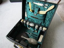 Antique leather vanity case