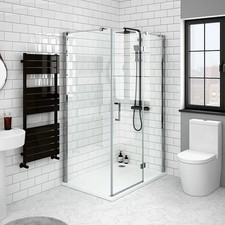 80cm  Frameless LH Hinged door Square shower enclosure (Victorian Bathrooms)