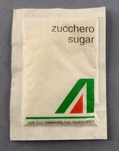 Alitalia airline sugar packet - alitalia,