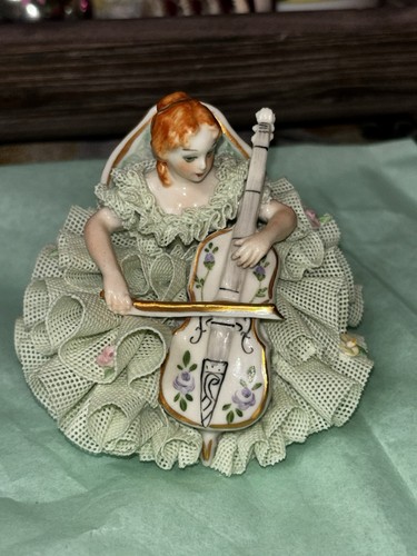 Irish dresden lace figurine - dresden,